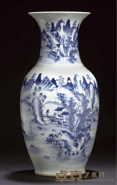 circa 1800 A blue and white baluster vase 